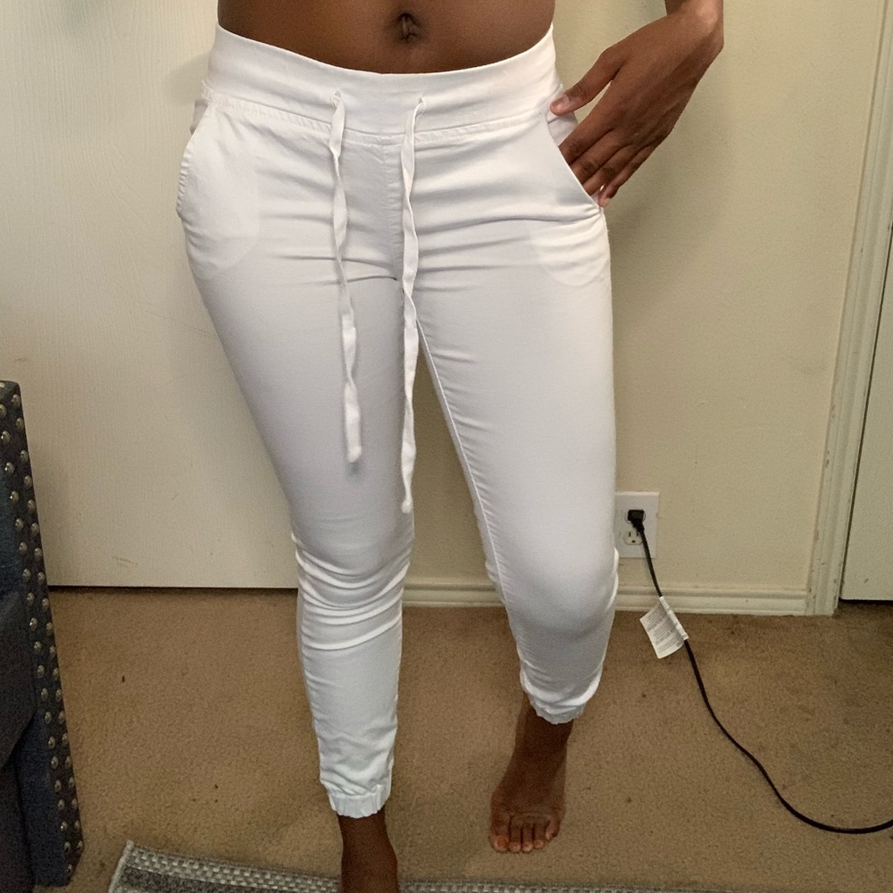 White joggers